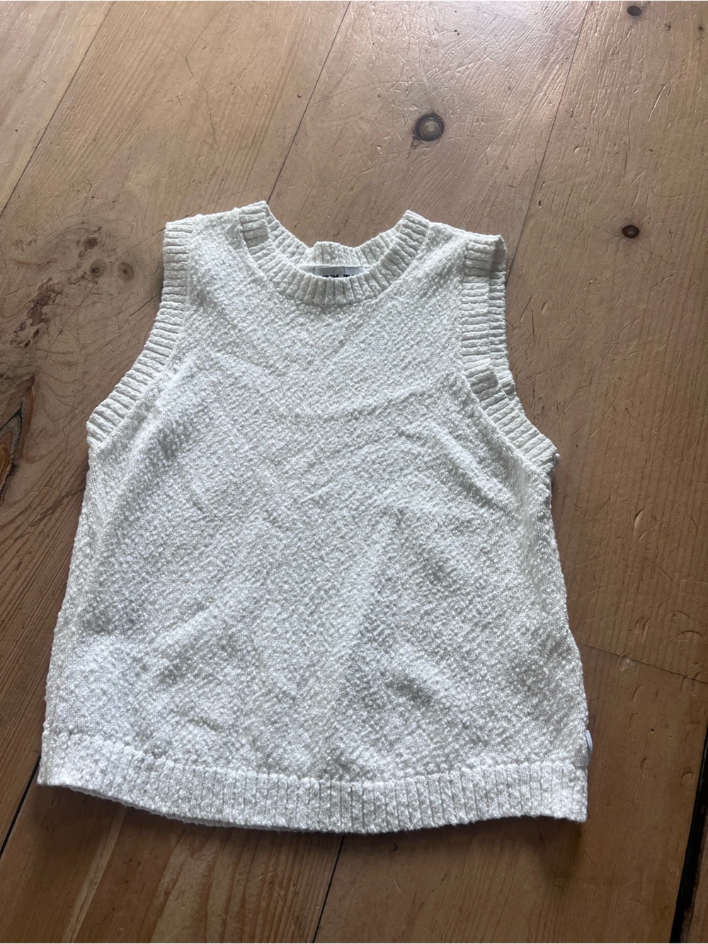 DKNY Cream Boucle Knit Top
